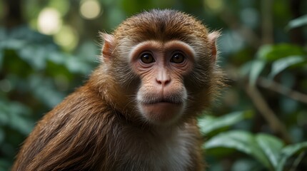 Obraz premium A day in the jungle from the perspective of a mischievous monkey ai_generated