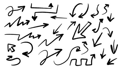 Doodle marker various curved linear arrows.