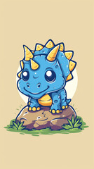 Fototapeta premium Triceratops dinosaur illustration