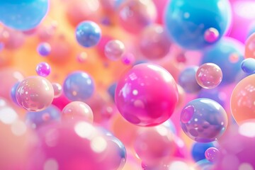 A colorful image of many different colored spheres