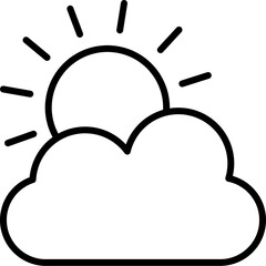 useful icon (92) - Useful Icon Outline Simple for Modern Design Projects, Vector Symbol Graphics - sun and clouds, sun and cloud, bubble with sun