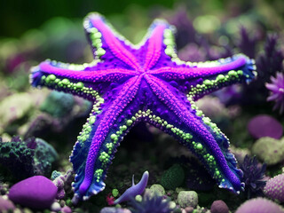 Beautiful colorful close up sea starfish background