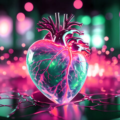 Beautiful elegant 3d style human heart concept