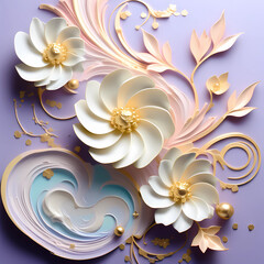 Obraz premium Beautiful elegant 3d style flower background