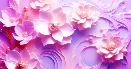 Beautiful elegant 3d style flower background