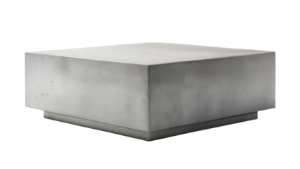 Square Concrete Display – Modern: A modern square concrete display podium, offering a sturdy base for product advertising, isolated on a white background.
