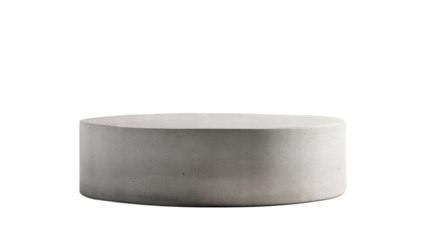 Minimalist Concrete Podium – Cylindrical: A sleek cylindrical concrete podium, perfect for minimalist product displays, isolated on a white background.
