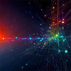 Obraz premium Digital abstract background. Can be used for technological processes, neural networks and AI, digital storages, sound and graphic forms, science, education, etc. Ai Generative