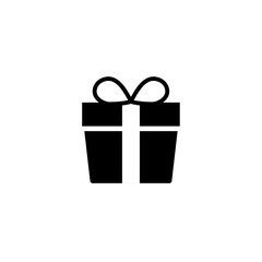 Gift icon vector. Simple design. Black color. Vector illustration.