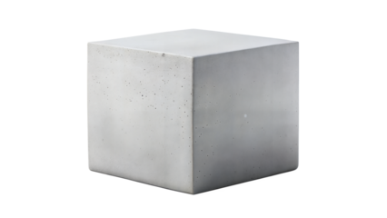 Concrete Cube – Simple Block: A simple block concrete cube, versatile for any product display needs, isolated on a white background.
