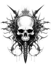 Obraz premium Gothic Symphony Dark Fantasy PNG Art