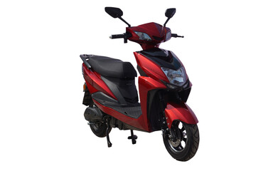 Red scooter PNG isolated on white background © Sabbir