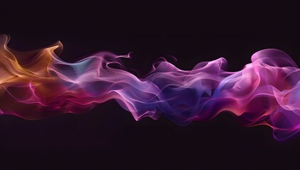 Colorful abstract smoke in motion on a black background, a colorful cloud of liquid ink floating in water