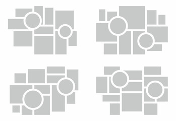 Set Pictures or photos frame collage abstract photo frames and digital photo wall template
