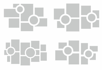 Set Pictures or photos frame collage abstract photo frames and digital photo wall template