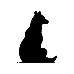 Vector silhouette of a bear in various poses. simple design