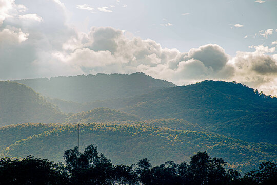 View point to see the mountain and mist and clund at Doi-Pui in Chiang Mai, Thailand in the morning after rainy