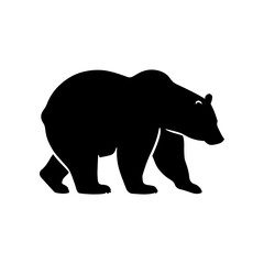 Vector silhouette of a bear in various poses. simple design