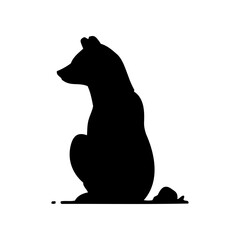 Vector silhouette of a bear in various poses. simple design