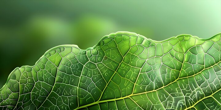 Closeup photo of detailed leaf chlorophyll cells under microscope in vibrant green. Concept Microscopic Photography, Leaf Cells, Chlorophyll Detail, Green Vibrance, Closeup Shots