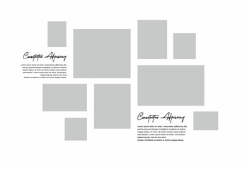 Pictures or photos frame collage. comics page grid layout abstract photo frames and digital photo wall template