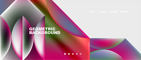 Abstract geometric shapes web design page. Vector Illustration For Wallpaper, Banner, Background, Card, Book Illustration, landing page