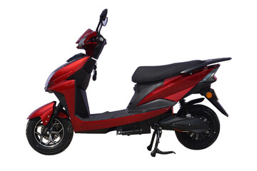 Red scooter PNG isolated right side on white background © Sabbir