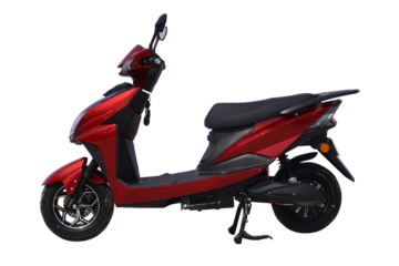 Red scooter PNG isolated right side on white background