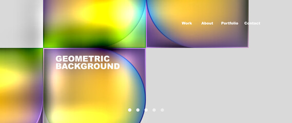 Round squares, circles with fluid gradients. Vector Illustration For Wallpaper, Banner, Background, Card, Book Illustration, landing page