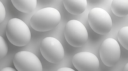 A minimalist image of egg white patterns, where the translucent whites form fluid, abstract shapes on a plain background. The composition emphasizes the delicate and ethereal quality of the egg white.