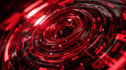 Futuristic ruby red circles perfect for technology presentation visuals.