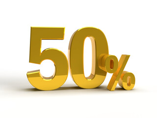 50 percent. 3D rendering.