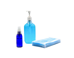 Alcohol gel Sanitizer hand gel cleaners and spay  for anti Bacteria and virus on table in office,...