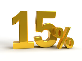 Obraz premium 15 percent. 3D rendering.