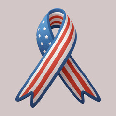 Obraz premium American ribbon memorial day icon illustration