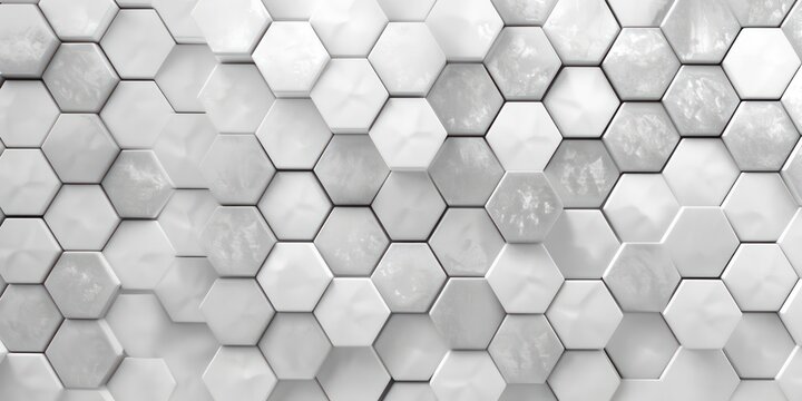 hexagonal tiled flat texture heightmap, white scale, light grey and white, smooth transition gradients,