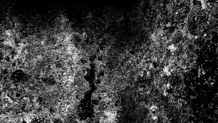 Black and white abstract grunge old concrete wall texture stain isolated overlay decorative vintage background.