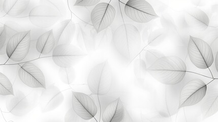Abstract monochrome image of leaves with soft focus and delicate vein details, creating a serene and ethereal effect.