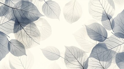 Monochrome abstract image of leaves with delicate vein details in shades of gray, creating a soft and serene effect.