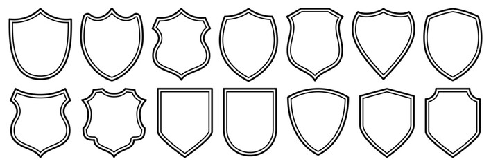 Set of vintage label and badges shape collections. Vector illustration. Black template for patch, insignias, overlay.	