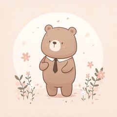 A cute illustration of a bear