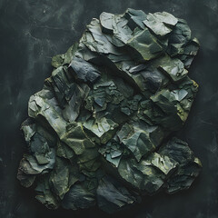 Close up of bedrock rocks on dark surface, creating a camouflage pattern