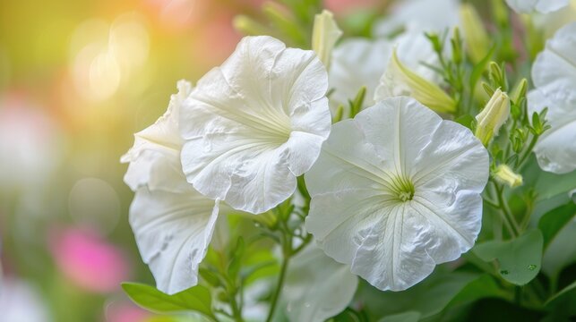 White Petunia in the Garden