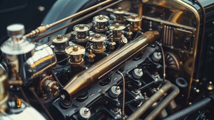 Obraz premium Vintage car engine classics. timeless and iconic models showcasing nostalgic craftsmanship