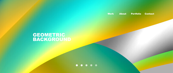 Bright multicolored geometric abstract shapes. Minimal trendy simplicity concept. Modern overlapping forms