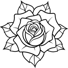 Set of hand drawn rose vector.