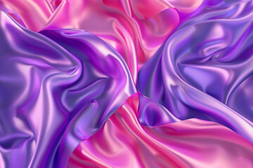 Fototapeta premium Beauty product launch with silky bright purple and pink 3D shapes.