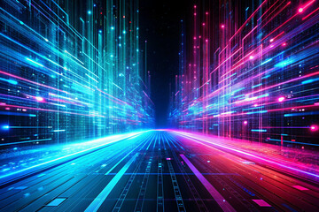 High-tech background depicting a flowing data stream