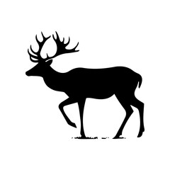 Fototapeta premium Vector silhouette of a deer in an elegant pose. simple design