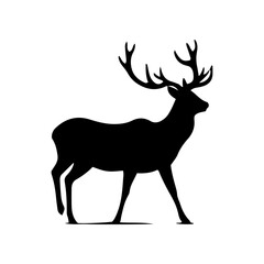 Obraz premium Vector silhouette of a deer in an elegant pose. simple design